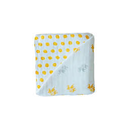 Malabar baby Elephant Organic Cotton Blanket in Grey/Yellow