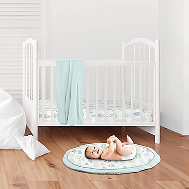 Leaf Playmat by Sweet Jojo Designs&reg; in Aqua/White. View a larger version of this product image.