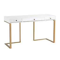 TOV Furniture™ Janie 3-Drawer Desk in White Lacquer