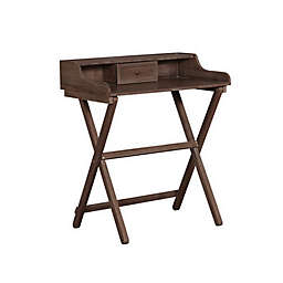 Linon Home Jackson 1-Drawer Folding Desk in Walnut