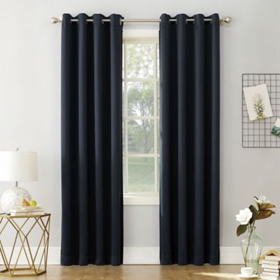 Sun Zero&reg; Saxon 84-Inch Grommet Curtain Panel in Navy Blue (Single)