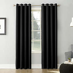 Sun Zero® Saxon 63-Inch Grommet Curtain Panel in Black (Single)