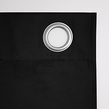 Sun Zero&reg; Mariah Saxon 108-Inch Grommet Window Curtain Panel in Black (Single). View a larger version of this product image.