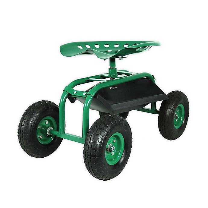 Sunnydaze Decor Rolling Garden Cart With 360 Degree Swivel Seat In Green Bed Bath Beyond - Rolling Garden Seat