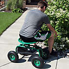 Alternate image 2 for Sunnydaze Decor Rolling Garden Cart with 360 Degree Swivel Seat in Green