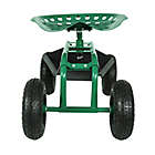 Alternate image 8 for Sunnydaze Decor Rolling Garden Cart with 360 Degree Swivel Seat in Green