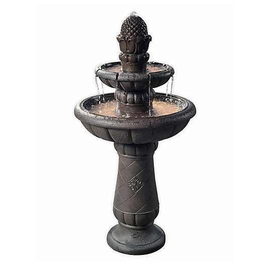 Alternate image 1 for Teamson Home Outdoor Pineapple 2-Tier Waterfall Fountain