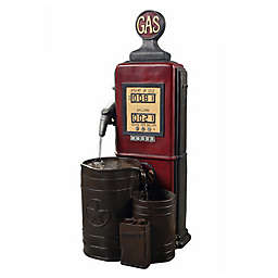 Teamson Home Outdoor Vintage Gas Station Waterfall Fountain