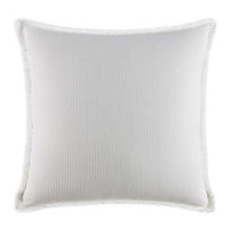 Izi Washed Square Textured Throw Pillow in White