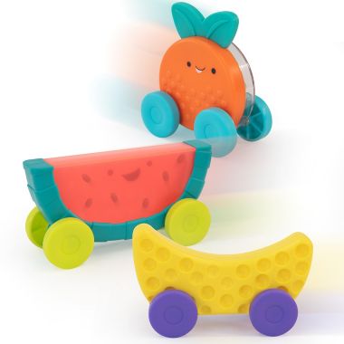 Sassy&reg; Stacking Fruit Action Cars. View a larger version of this product image.