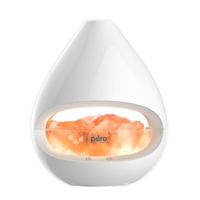 PureGlow Crystal Salt Lamp and Diffuser in White
