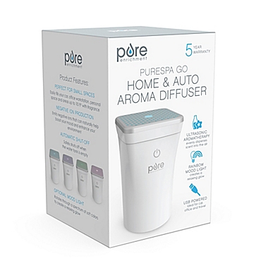 Pure Enrichment Go Home and Auto Aroma Diffuser in White. View a larger version of this product image.