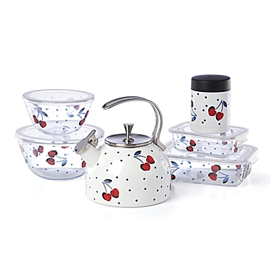 kate spade new york Vintage Cherry Dot 2.5 qt. Tea Kettle in White/Red. View a larger version of this product image.