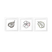 goumi&reg; Organic Cotton 3-Piece Abstract Floral Framed Wall Art Set in White