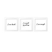 goumi&reg; 3-Piece Affirmations Framed Wall Art Set in White
