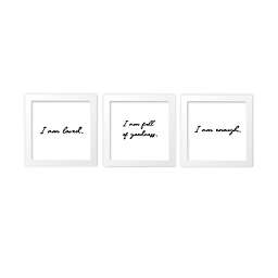 goumi® 3-Piece Affirmations Framed Wall Art Set in White