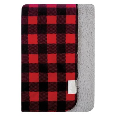 Trend Lab&reg; Reversible Buffalo Check Cotton Flannel Blanket in Red/Black