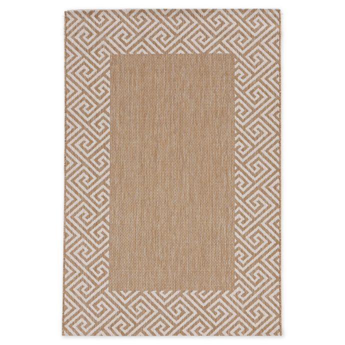 KAS Provo Greek Key Indoor/Outdoor Rug in Natural Bed Bath and Beyond
