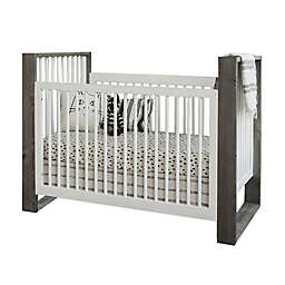 Milk Street Baby True Traditional 3-in-1 Convertible Crib in Grey Mud/ Snow White