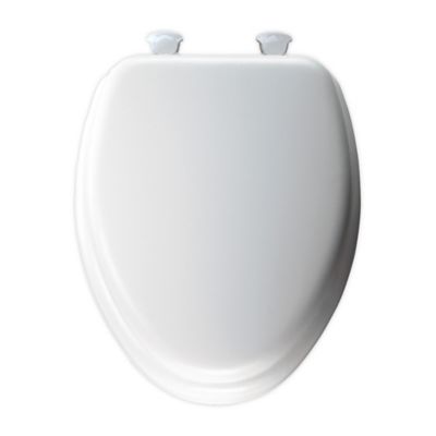 MAYFAIR Soft Toilet Seat Easily Remove ELONGATED Padded with Wood Core White 