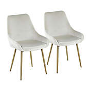 LumiSource&reg;  Diana Velvet Dining Chairs in Brass/Cream (Set of 2)