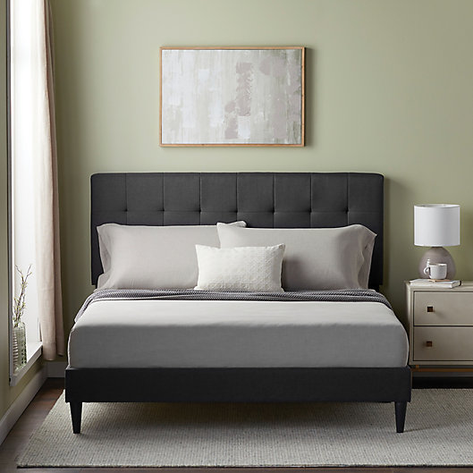 Alternate image 1 for Dream Collection™ by LUCID® Platform Bed Frame with Square Tufted Headboard