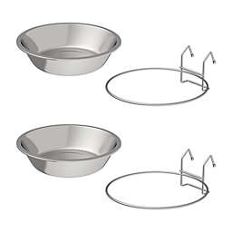 PETMAKER Stainless Steel Hanging Pet Bowls in Silver