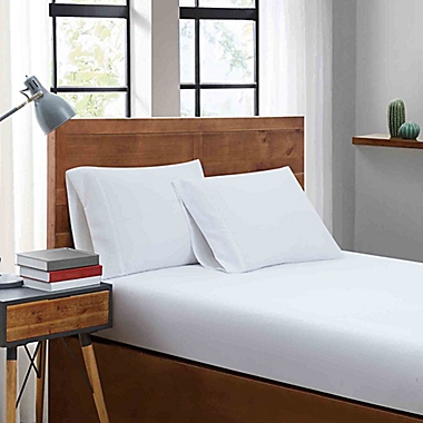SALT&trade; Truly Soft 2-Pack Microfiber Dorm Twin XL Sheet Set in White/Grey. View a larger version of this product image.