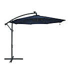 Alternate image 0 for Sunnydaze 10-Foot Offset Solar LED Patio Umbrella in Navy Blue