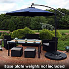 Alternate image 3 for Sunnydaze 10-Foot Offset Solar LED Patio Umbrella in Navy Blue