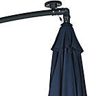 Alternate image 8 for Sunnydaze 10-Foot Offset Solar LED Patio Umbrella in Navy Blue
