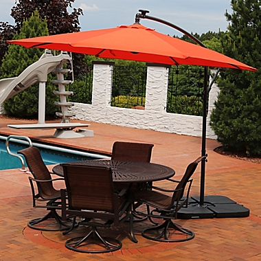 Sunnydaze 10-Foot Offset Cantilever Solar LED Patio Umbrella. View a larger version of this product image.