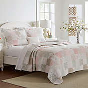 Laura Ashley&reg; Celina Patchwork Reversible 2-Piece Twin Quilt Set in Pastel Pink