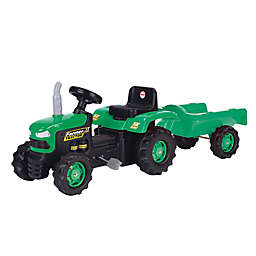 Big Green Tractor and Trailer Pedal Ride-On in Green