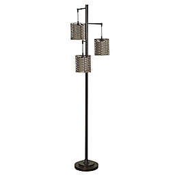 Stylecraft Poly 3-Light Floor Lamp in Bronze/Black with Capsule Shades