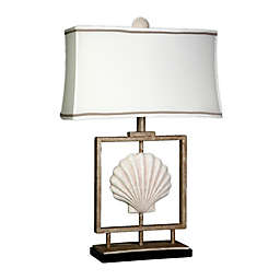 Stylecraft Seashell Table Lamp in Sandstone with Linen Shade
