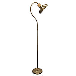 StyleCraft Gold Steel Floor Lamp with Steel Shade
