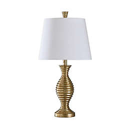 StyleCraft Vintage Table Lamp in Gold with Fabric Shade