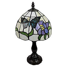 Tiffany-Style Butterflies 15-Inch Mini Table Lamp