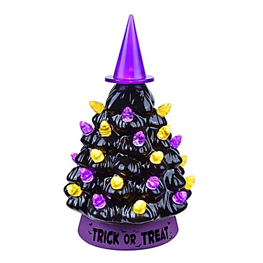 Mr. Halloween Mini LED Vintage Witch Hat Tree Decoration in Black. View a larger version of this product image.