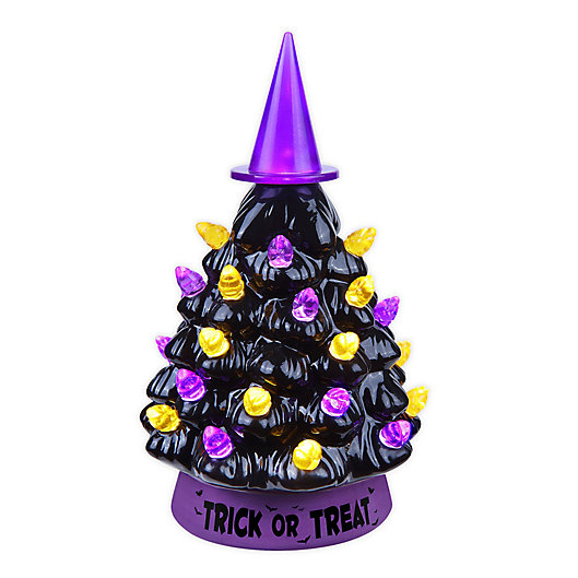 Alternate image 1 for Mr. Halloween Mini LED Vintage Witch Hat Tree Decoration in Black