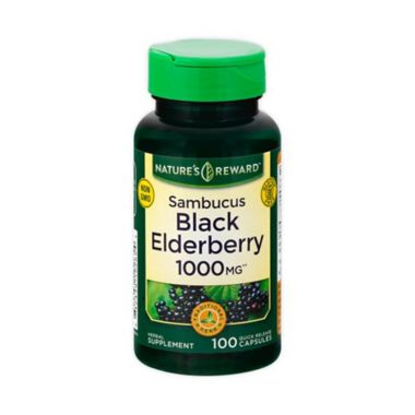 Nature's Reward 100-Count 1000 mg Sambucus Black Elderberry Quick Release Capsules. View a larger version of this product image.