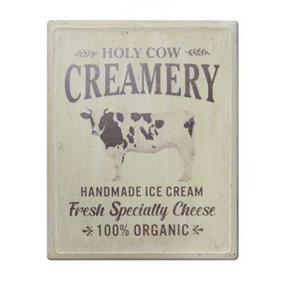 Bee &amp; Willow&trade; 18-Inch x 14-Inch &quot;Holy Cow&quot; Metal Sign in Distressed Cream