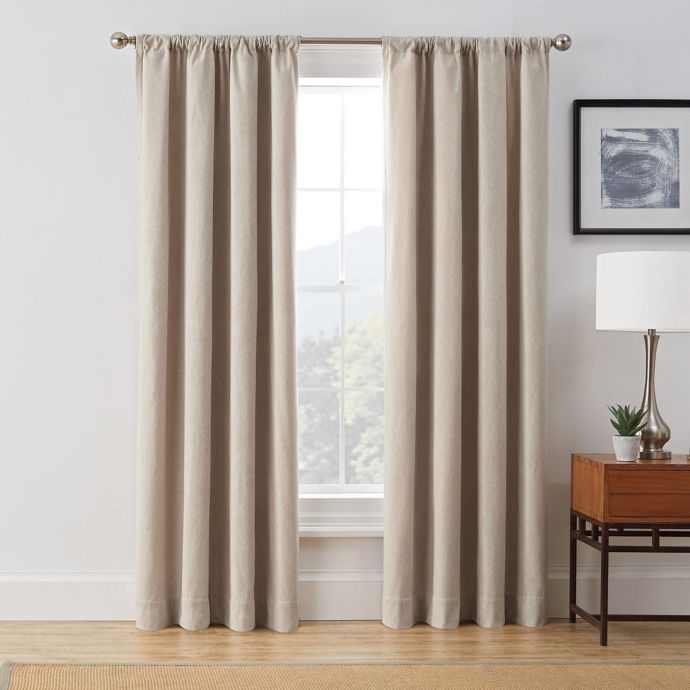 Brookstone® Harvey Rod Pocket Room Darkening Window Curtain Panel | Bed