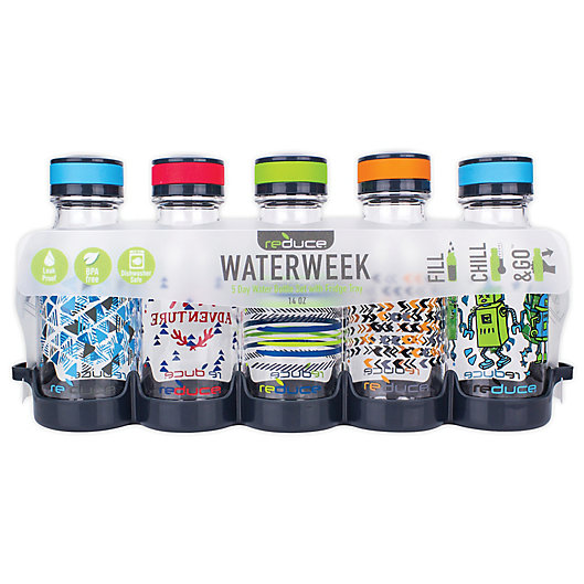 Alternate image 1 for Reduce WaterWeek 6-Piece 14 oz. Adventure Water Bottle Set