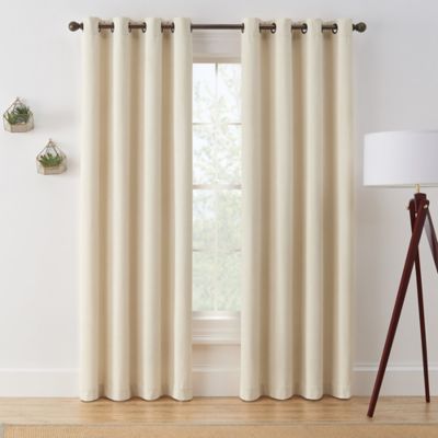 Bed Bath Beyond Sunsmart Mirage Knitted Jacquard Damask 95 Inch Grommet 100 Blackout Window Curtain Panel In Navy From Bed Bath Beyond Daily Mail