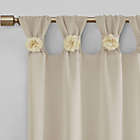 Alternate image 1 for Madison Park Rosette 63-Inch Tab Top Floral Embellished Cuff Solid Panel in Linen (Single)
