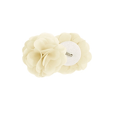 Madison Park Rosette 63-Inch Tab Top Floral Embellished Cuff Solid Panel in Linen (Single). View a larger version of this product image.