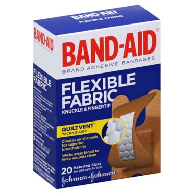 Johnson &amp; Johnson&reg; Band-Aid&reg; 20-Count Flexible Fabric Assorted Adhesive Bandages. View a larger version of this product image.