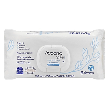 Aveeno&reg; Baby&reg; 64-Count Sensitive Eczema Therapy Soothing Bath Wipes. View a larger version of this product image.